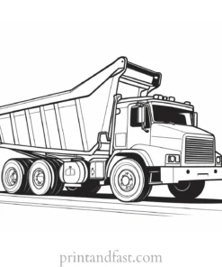 dump truck coloring page construction