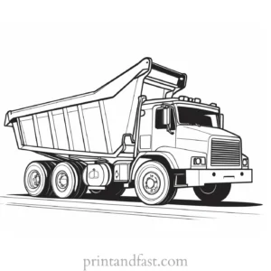 dump truck coloring page construction