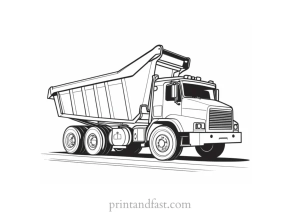 dump truck coloring page construction