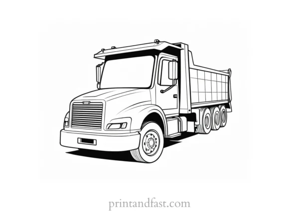 dump truck coloring page craft