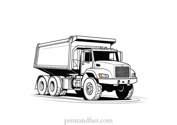 dump truck coloring page creative