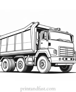 dump truck coloring page design