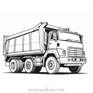 dump truck coloring page design