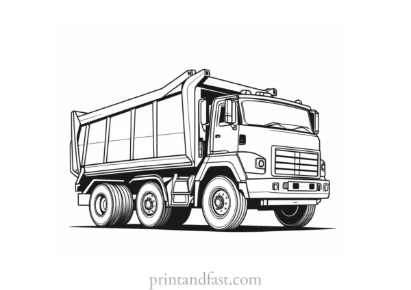 dump truck coloring page design