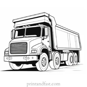 dump truck coloring page detailed