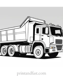 dump truck coloring page drawing