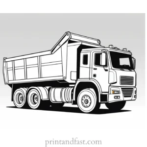 dump truck coloring page drawing