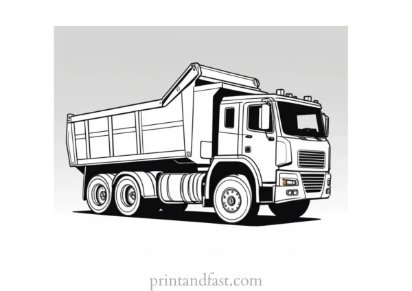 dump truck coloring page drawing