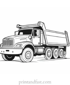 dump truck coloring page for kids