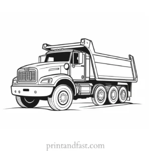 dump truck coloring page for kids