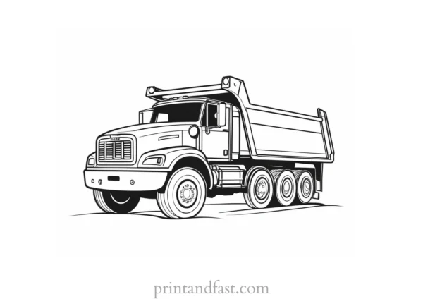 dump truck coloring page for kids