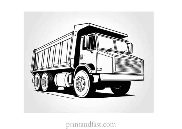 dump truck coloring page free