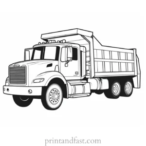 dump truck coloring page online