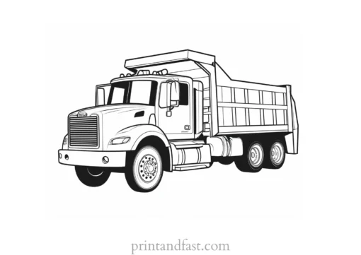 dump truck coloring page online