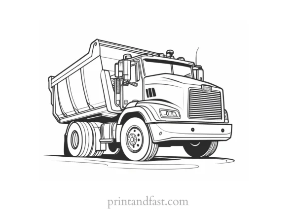 dump truck coloring page outline