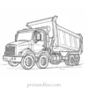 dump truck coloring page paint