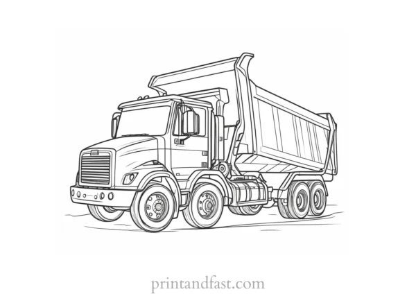 dump truck coloring page paint