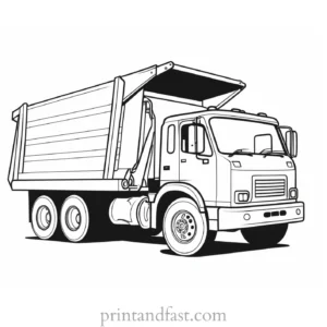 dump truck coloring page pattern