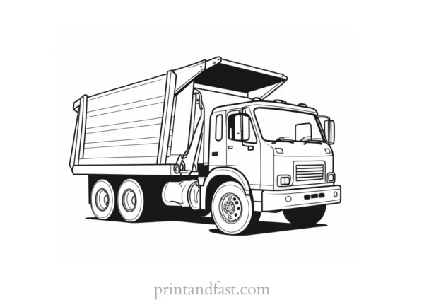 dump truck coloring page pattern