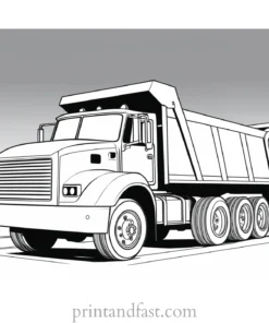 dump truck coloring page preschool