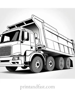 dump truck coloring page realistic