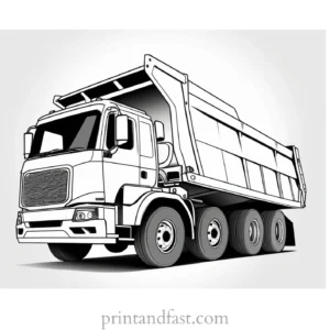 dump truck coloring page realistic