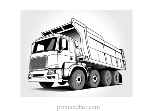 dump truck coloring page realistic