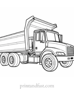 dump truck coloring page simple