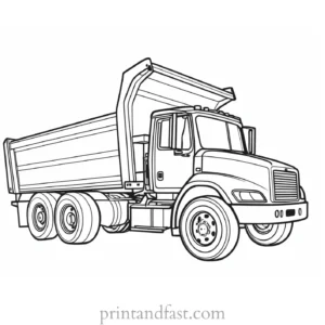 dump truck coloring page simple