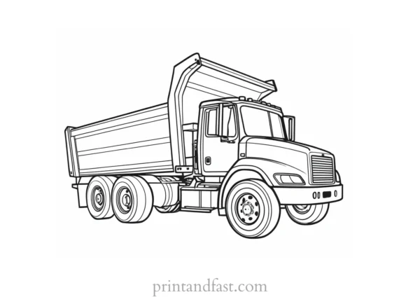 dump truck coloring page simple