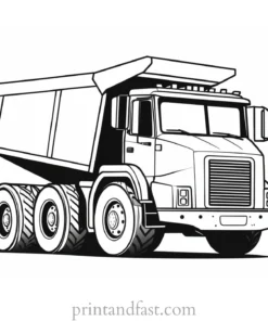 dump truck coloring page template