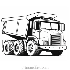 dump truck coloring page template