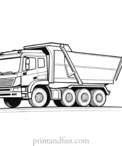 dump truck coloring page theme