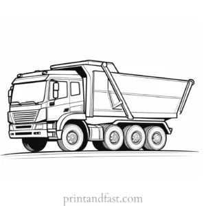 dump truck coloring page theme