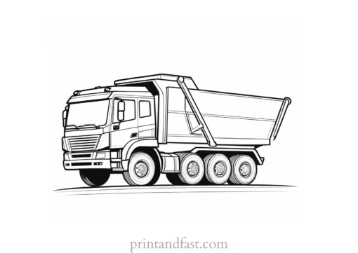 dump truck coloring page theme