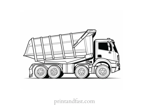 dump truck coloring page tutorial