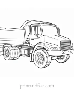 dump truck coloring page worksheet