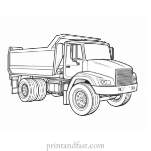 dump truck coloring page worksheet