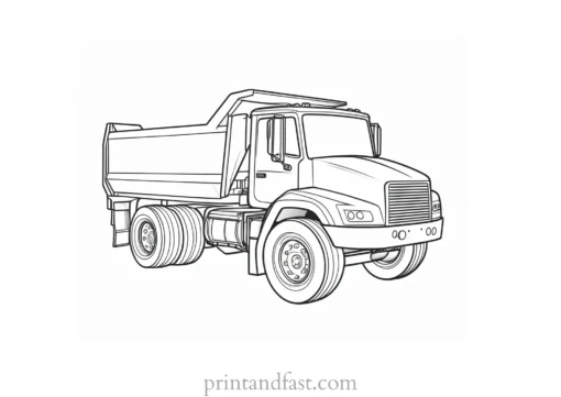 dump truck coloring page worksheet