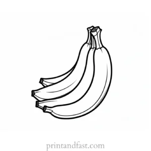 easy banana coloring page