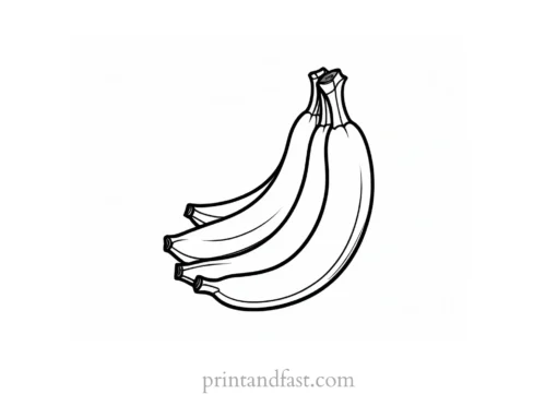 easy banana coloring page