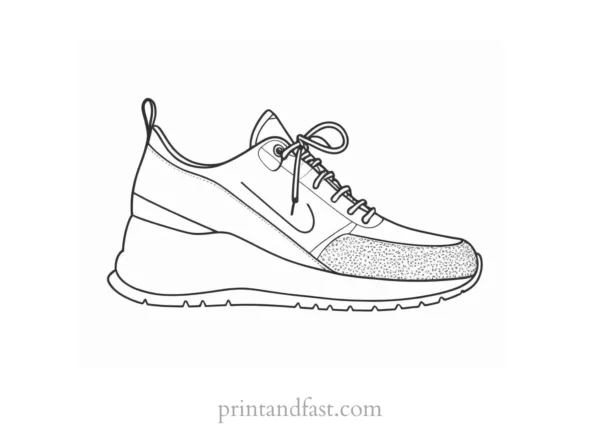 easy shoe coloring page