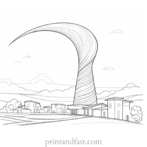 easy tornado coloring page