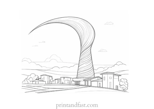 easy tornado coloring page