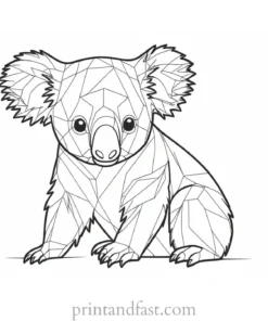 educational Koala Coloring Page