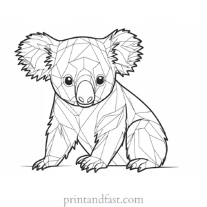 educational Koala Coloring Page