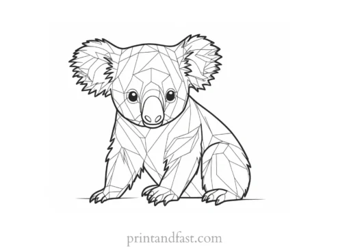 educational Koala Coloring Page