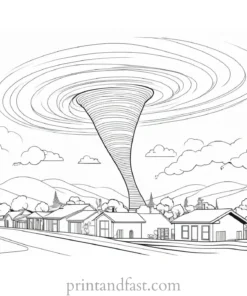 engaging tornado coloring page