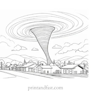 engaging tornado coloring page