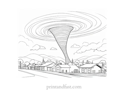 engaging tornado coloring page